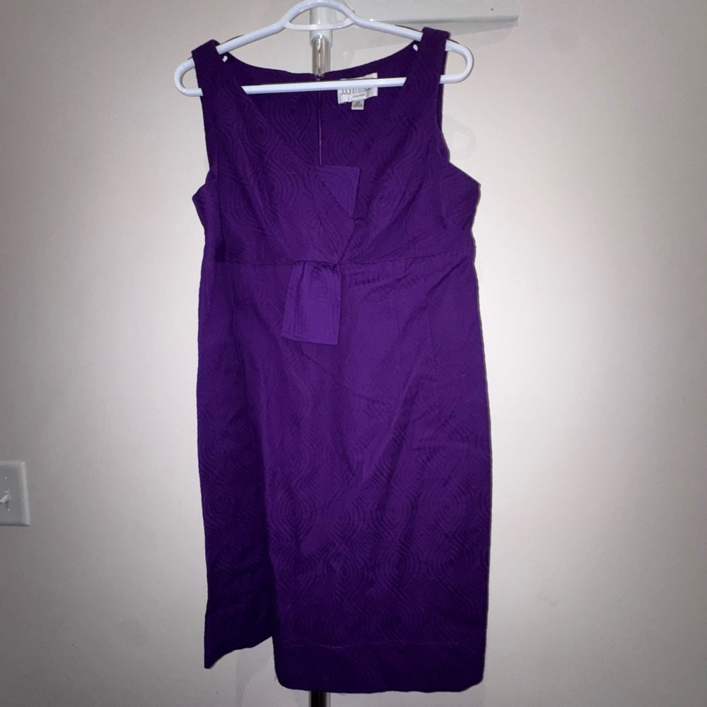 Julian Taylor Purple Textured Sleeveless Sheath Dress